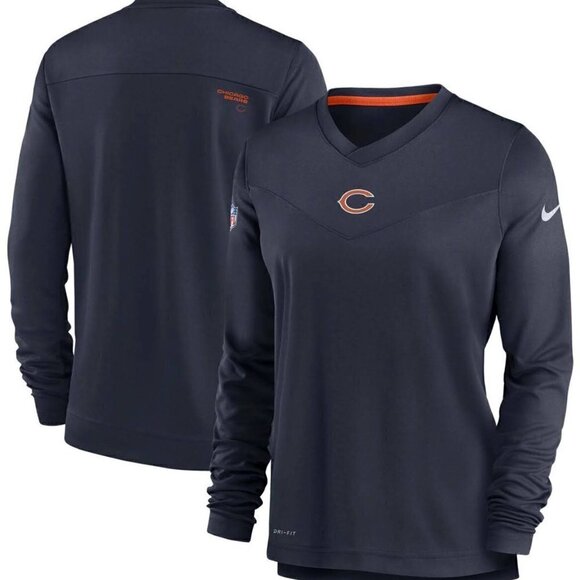 Nike Women's Chicago Bears Dri-Fit NFL Pull Over Long Sleeve Navy Shirt (Medium) - Picture 1 of 13